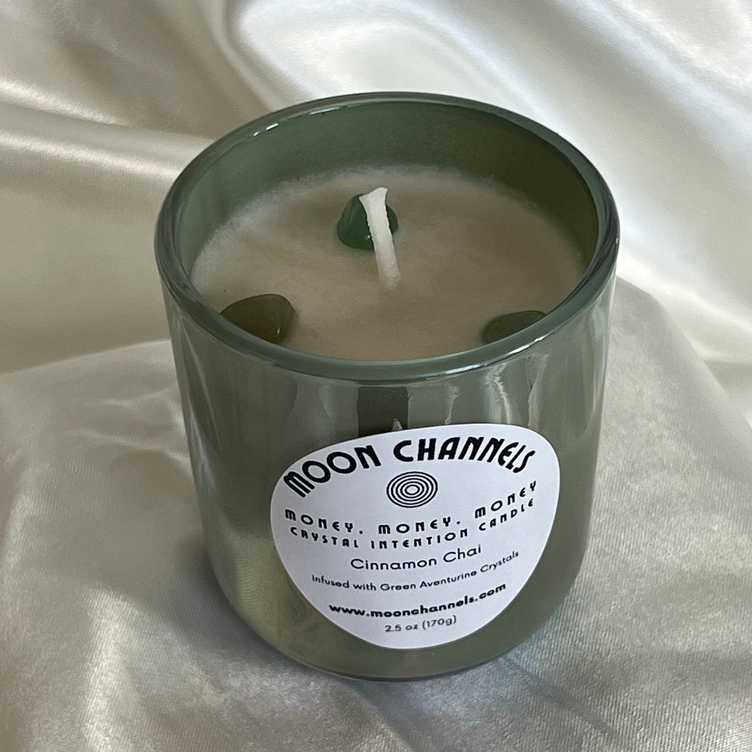 Money, Money, Money Crystal Intention Candle